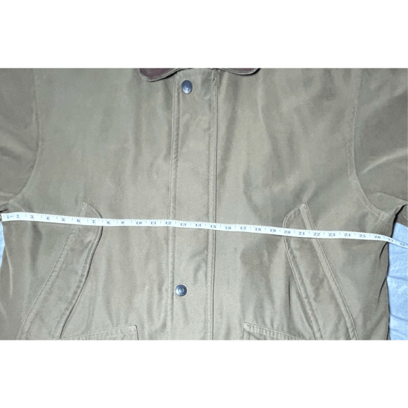 Vtg Rainforest Canvas Field Coat Leather Collar Forrest Club Flannel Lined XL - Picture 10 of 10